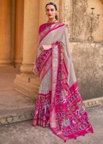 Dark Pink Woven Patola Silk Saree