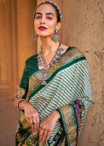 Emerald Green Woven Patola Silk Saree