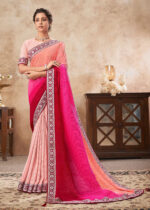 Peach Chiffon Saree