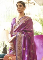 Purple Banarasi Saree