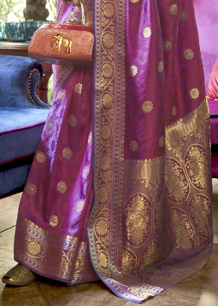 Purple Banarasi Saree