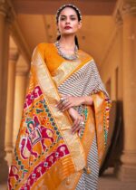 Turmeric Yellow Woven Patola Silk Saree