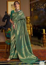 Zari Woven Green Kanjivaram Silk Saree