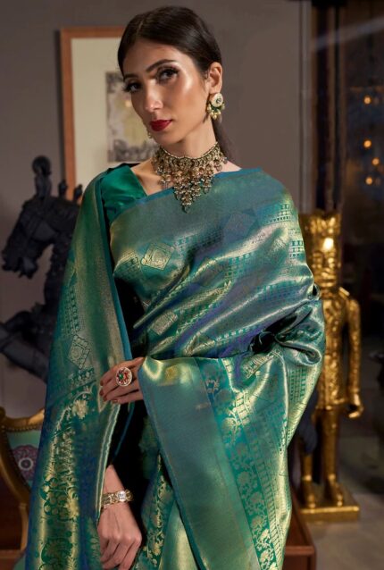 Zari Woven Green Kanjivaram Silk Saree