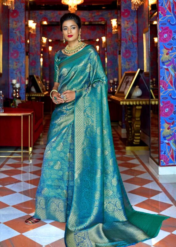 Blue Woven Kanjivaram Silk Saree