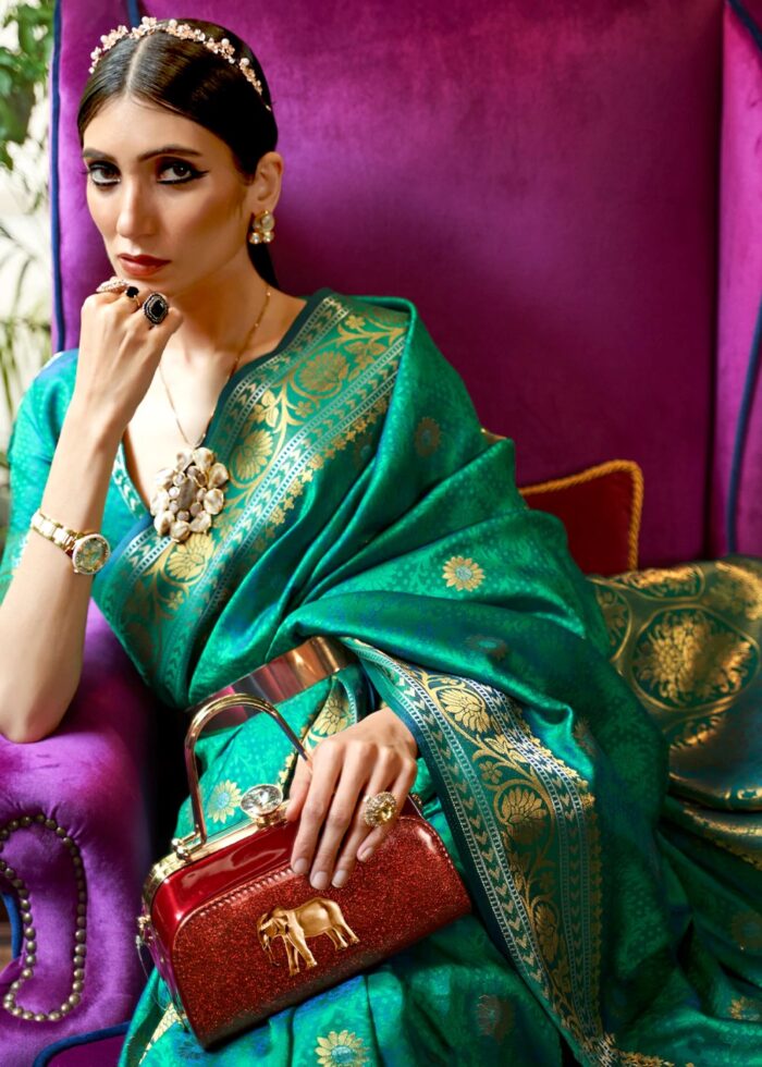 Green Smooth Silk Banarasi Weave Saree