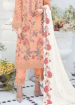 Orange Embroidered Designer Georgette Suit