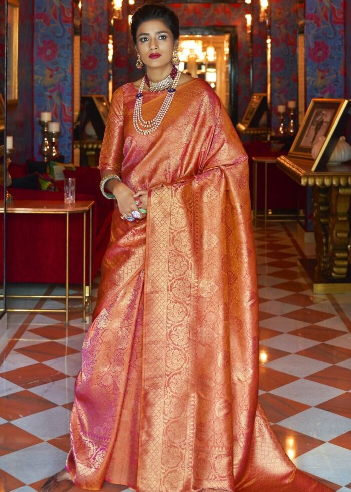 Red Woven Kanjivaram Silk Saree