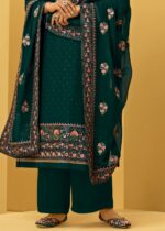 Moss Green Embroidered Georgette Suit Set