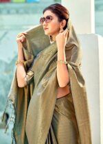 Gray Woven Kanjivaram Silk Saree