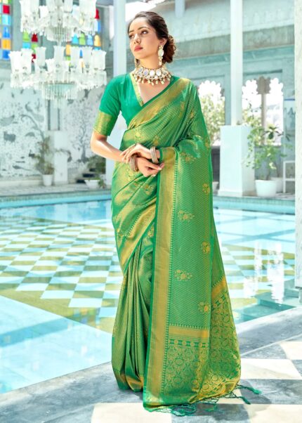 Green Woven Kanjivaram Silk Saree