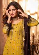 Yellow Georgette Sharara Suit