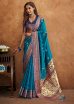 Azure Blue Banarasi Saree