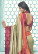 Beige Woven Kanjivaram Saree