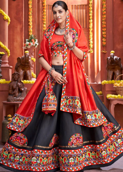 Black Gamthi Lehenga Choli