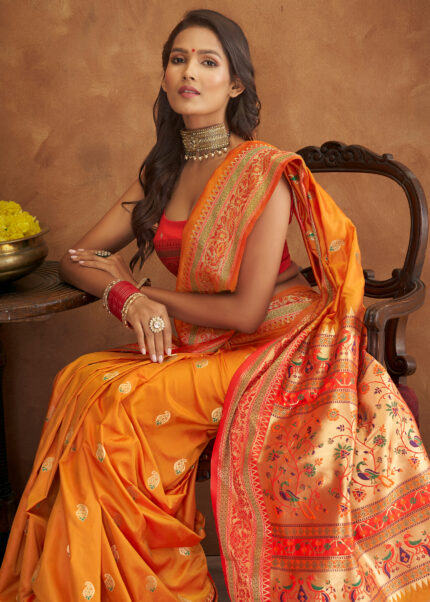 Dandelion Yellow Banarasi Saree