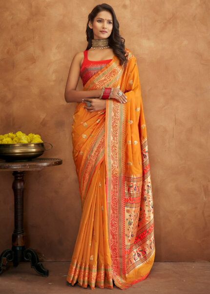 Dandelion Yellow Banarasi Saree