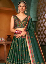 Dark Green Silk Lehenga Choli