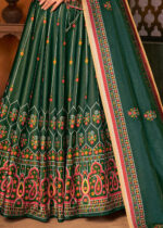 Dark Green Silk Lehenga Choli