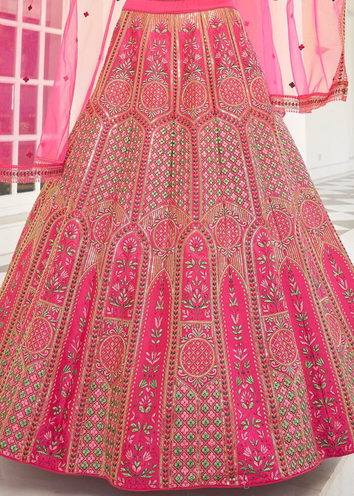 Deep Pink Silk Lehenga Choli