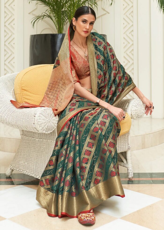 Emerald Green Patola Saree