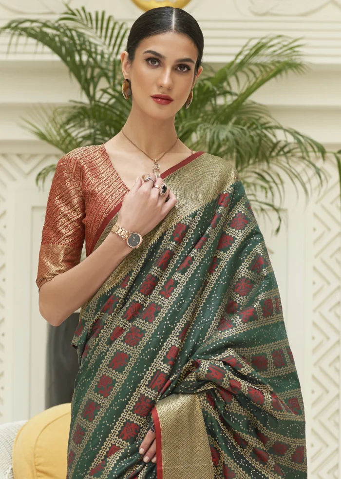 Emerald Green Patola Saree