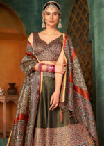 Gray Silk Lehenga Choli