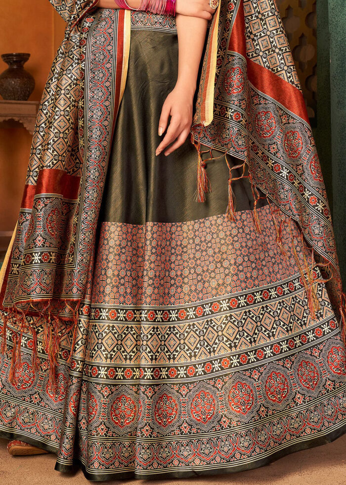 Gray Silk Lehenga Choli