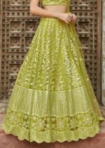 Green Embroidered Lehenga Choli