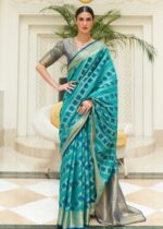 Horizon Blue Patola Saree