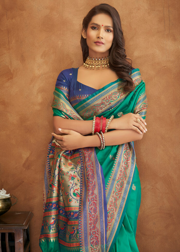 Jade Green Banarasi Saree