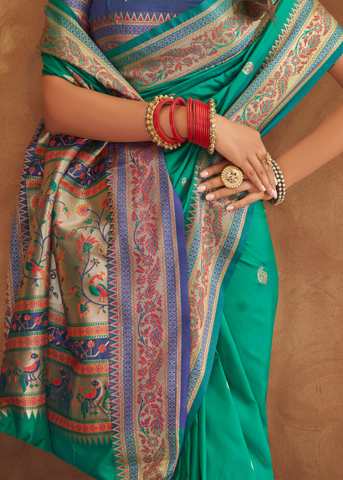 Jade Green Banarasi Saree