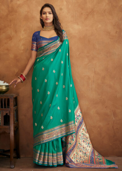 Jade Green Banarasi Saree