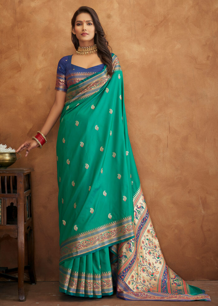 Jade Green Banarasi Saree