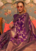 Jamun Purple Banarasi Saree