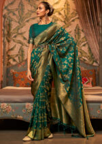 Jungle Green Banarasi Silk Saree