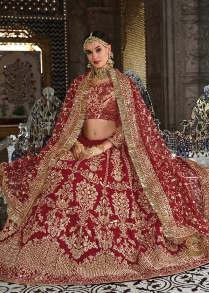 Maroon Bridal Lehenga Choli with Heavy Work Urban Womania