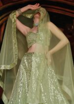 Mint Green Sequins Lehenga