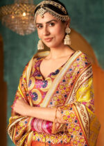 Multicoloured Silk Lehenga Choli