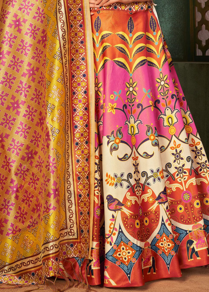 Multicoloured Silk Lehenga Choli