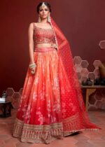 Orange Silk Lehenga Choli