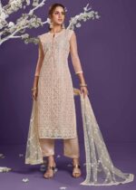 Peach Lucknowi Chikankari Suit