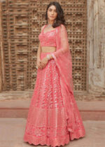 Pink Embroidered Lehenga Choli