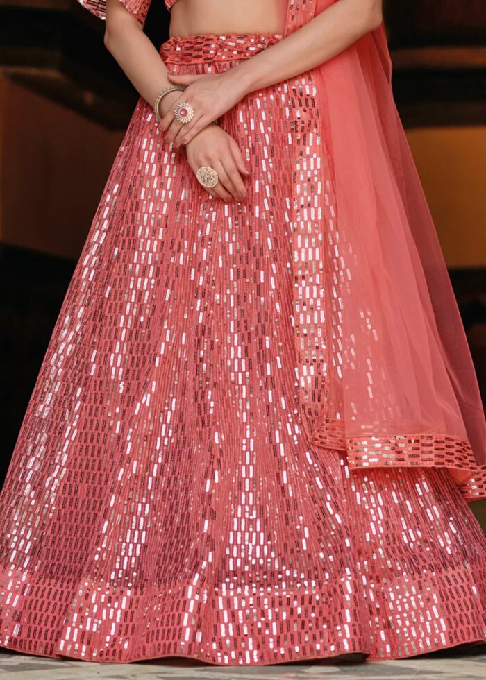 Pink Sequins Lehenga Choli