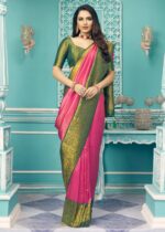 Pink Woven Kanjivaram Saree