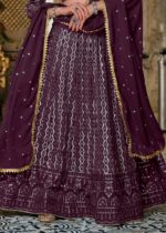 Purple Sequins Embroidery Lehenga