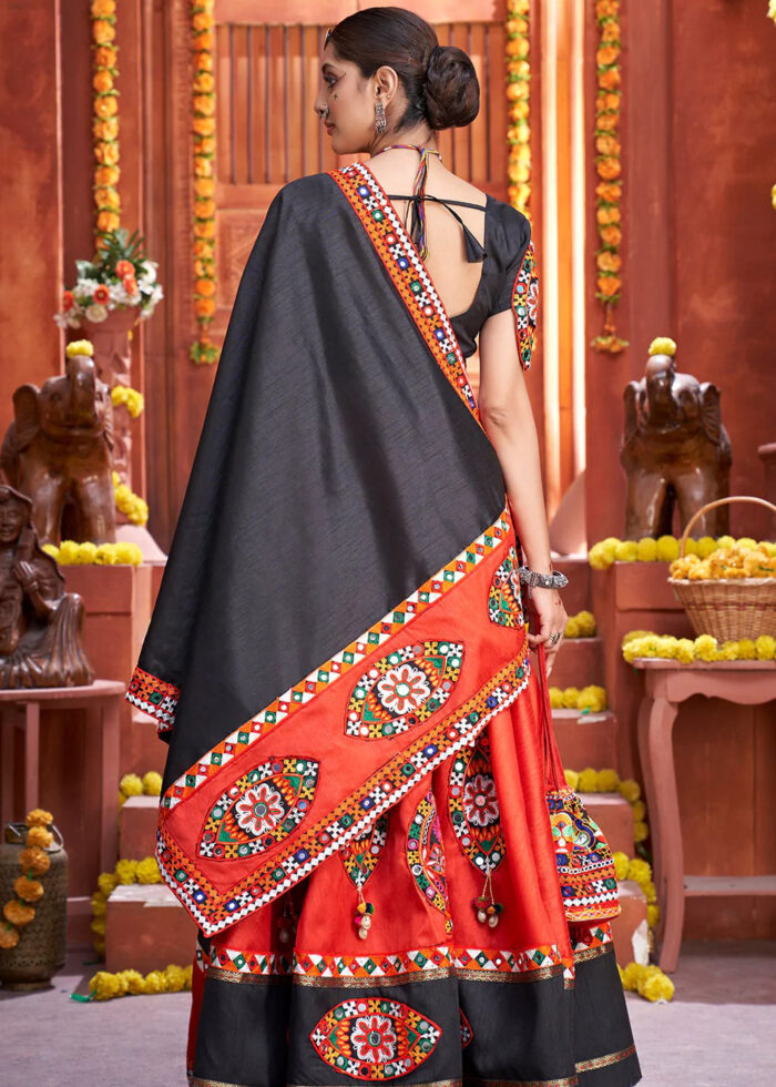 Red Gamthi Lehenga Choli