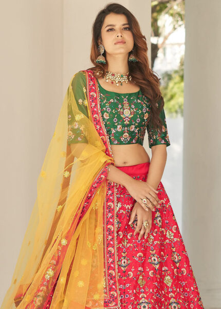 Red Silk Lehenga Choli