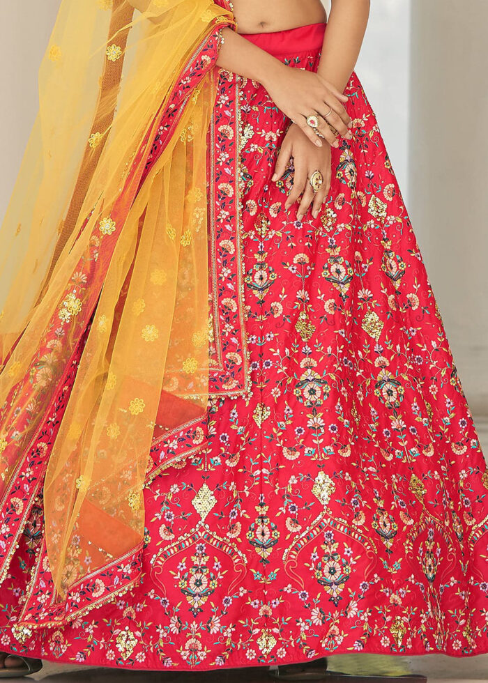 Red Silk Lehenga Choli