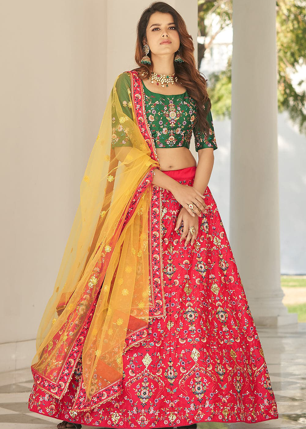 Red Silk Lehenga Choli